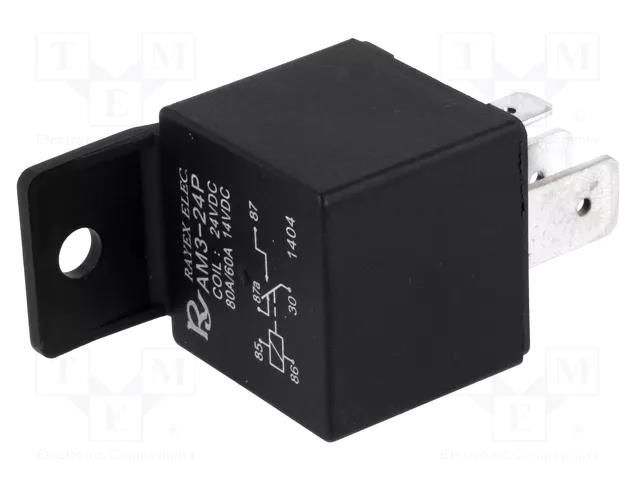 Relay: electromagnetic; SPDT; Ucoil: 24VDC; 80A; automotive; AM3 Recoy/RAYEX ELECTRONICS AM3-24CF