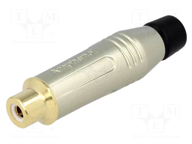 Connector: RCA; plug; female; straight; soldering; grey; for cable AMPHENOL ACJR-SBK