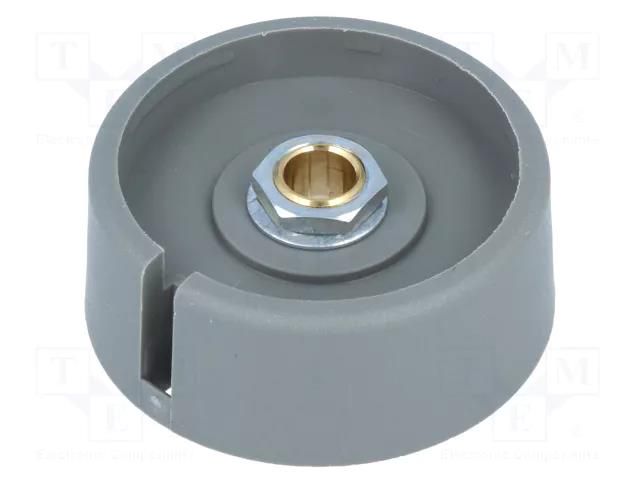 Knob; with pointer; polyamide; Øshaft: 6mm; Ø40x16mm; grey OKW A3040068