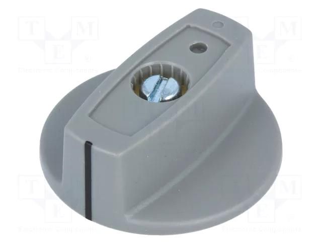 Knob; with pointer; ABS; Øshaft: 6mm; Ø40x16mm; grey; Shaft: smooth OKW A2440068