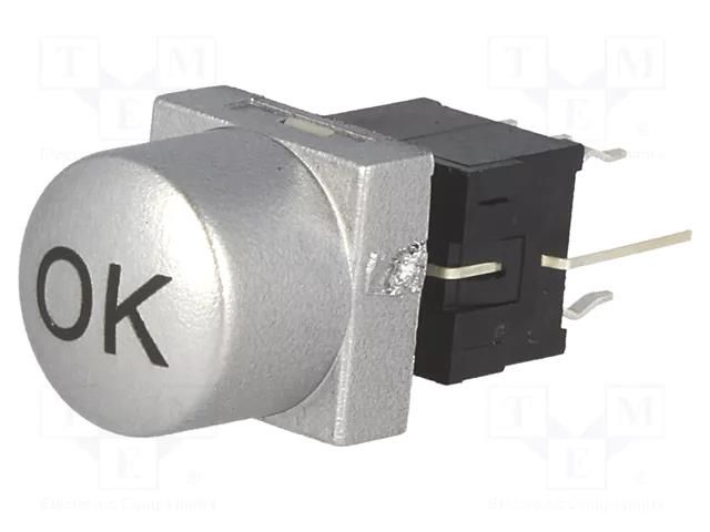 Switch: keypad; arrow; Pos: 2; DPDT; 0.1A/30VDC; silver; LED; green HIGHLY ELECTRIC PB61302BL-3-103