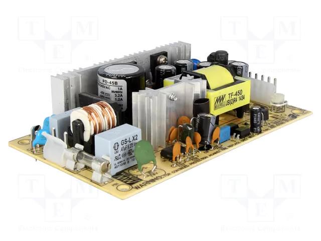 Power supply: switching; open; 44.8W; 120÷370VDC; 90÷264VAC; OUT: 2 MEAN WELL PD-45B