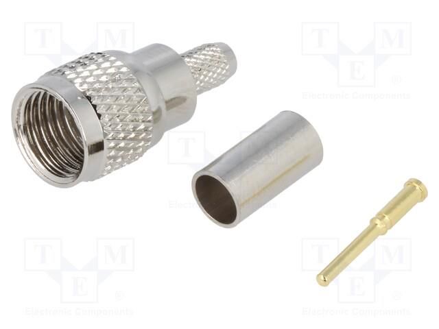 Connector: UHF mini; plug; male; straight; RG58; crimped; for cable YIZN Jiangsu Tengyu Electronics co. MUHF-001