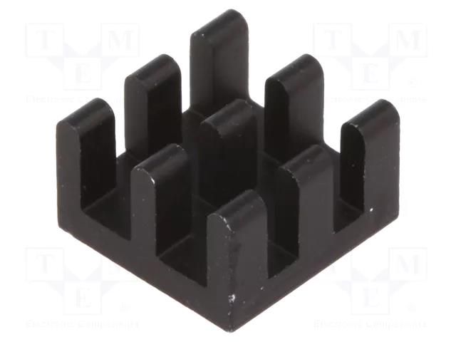 Heatsink: extruded; black; L: 10mm; W: 10mm; H: 6mm; aluminium FISCHER ELEKTRONIK ICKBGA10X10