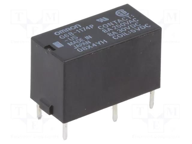 Relay: electromagnetic; SPST-NO; Ucoil: 5VDC; Icontacts max: 8A OMRON Electronic Components G6B-1174P-US-5DC