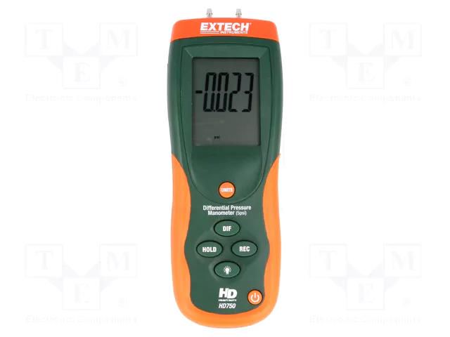 Manometer; 0.001÷5psi; LCD; Meas.accur: ±0,3%; Interface: USB EXTECH HD750