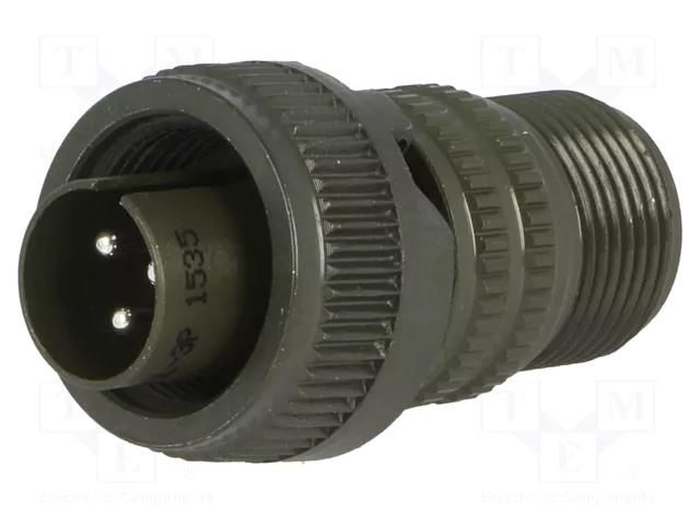 Connector: circular; plug; for cable; PIN: 3; male; soldering; MS/DS AMPHENOL DS3106A10SL-3P