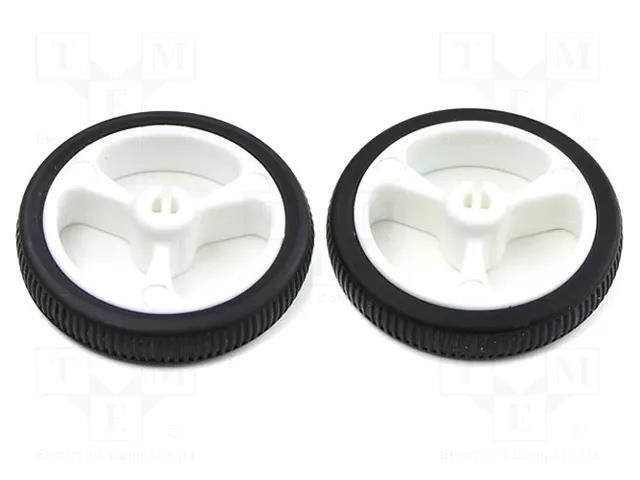 Wheel; white; Shaft: D spring; push-in; Ø: 32mm; Shaft dia: 3mm POLOLU POLOLU-1088