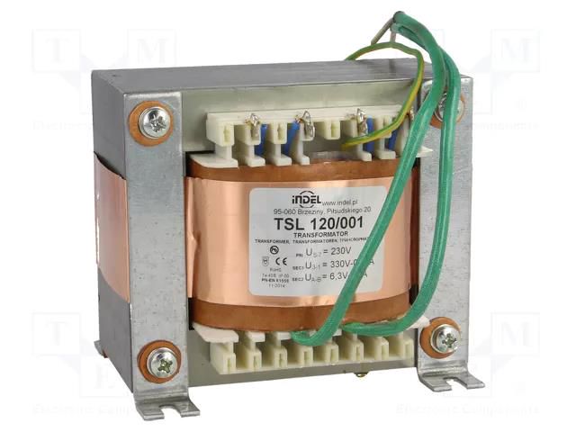 Transformer: mains; 230VAC; 330V; 6.3V; 0.25A; 5.5A INDEL TSL120/001