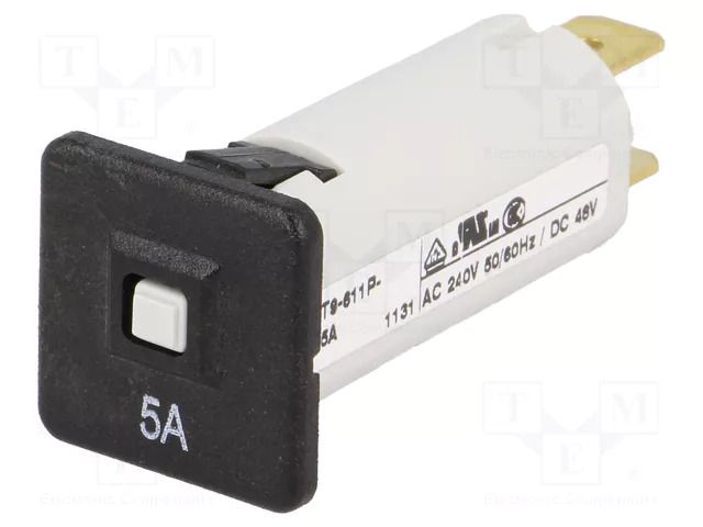 Circuit breaker; 240VAC; 48VDC; 5A; SPST; Poles: 1; T9-311-611; MCB SCHURTER T9-611P-5A