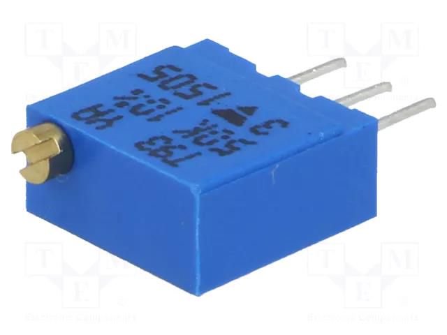 Potentiometer: mounting; multiturn; 50kΩ; 500mW; THT; ±10%; linear VISHAY T93YA50K