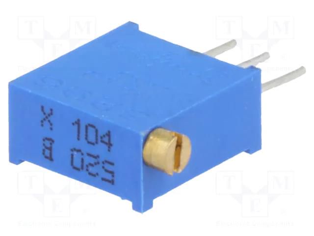 Potentiometer: mounting; multiturn; 100kΩ; 500mW; THT; ±10%; linear SR PASSIVES T910X-100K