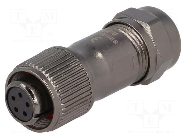 Connector: circular; plug; female; PIN: 5; IP67; ST12; 5÷8mm; 5A; 180V WEIPU ST1210/S5