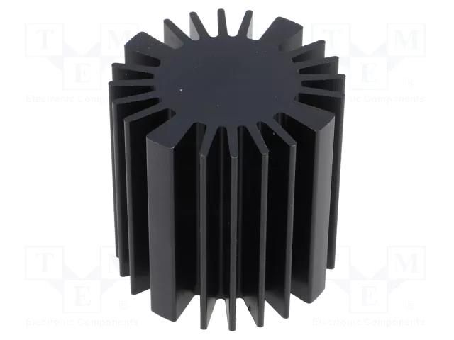 Heatsink; LED; Ø: 50mm; H: 50mm; black FISCHER ELEKTRONIK SK57750