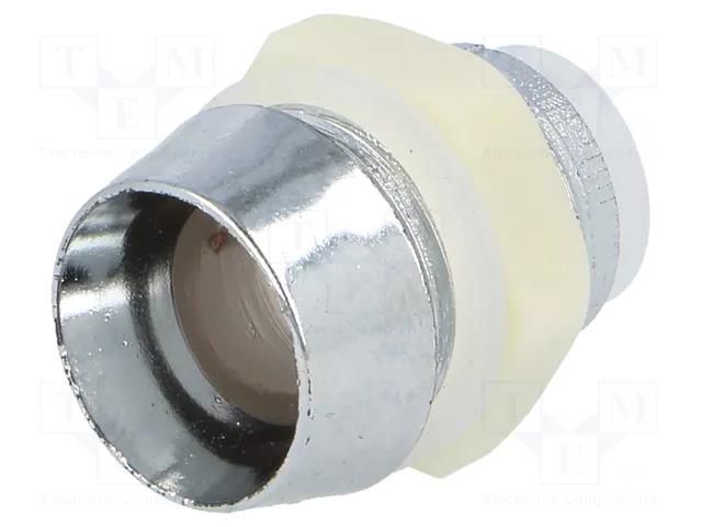 LED holder; 8mm; chromium; ABS; concave; L2: 11.5mm HEBEI RTP-80HB-CHROM
