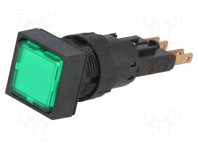 Control lamp; 16mm; RMQ-16; Ø16.2mm; green; Face dim: 18x18mm EATON ELECTRIC Q18LF-GN