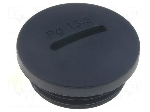 Stopper; PG13,5; polyamide; black; H: 10.3mm; Øout: 23.7mm KSS WIRING PSP-13.5