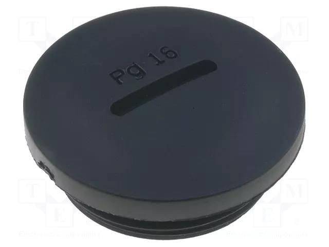 Stopper; PG16; polyamide; black; H: 10.3mm; Øout: 27mm KSS WIRING PSP-16