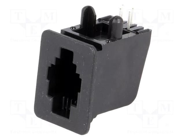 Connector: RJ9; socket; PIN: 4; Cat: 3; Layout: 4p4c; on PCBs; THT TE Connectivity 5520241-2