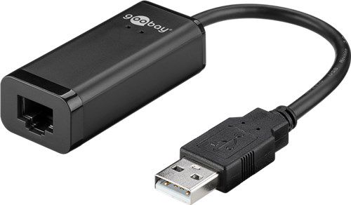 USB 2.0 Fast Ethernet Network Converter, Black, 0.1 m - for connecting a PC/MAC to an Ethernet network via the USB port 38527