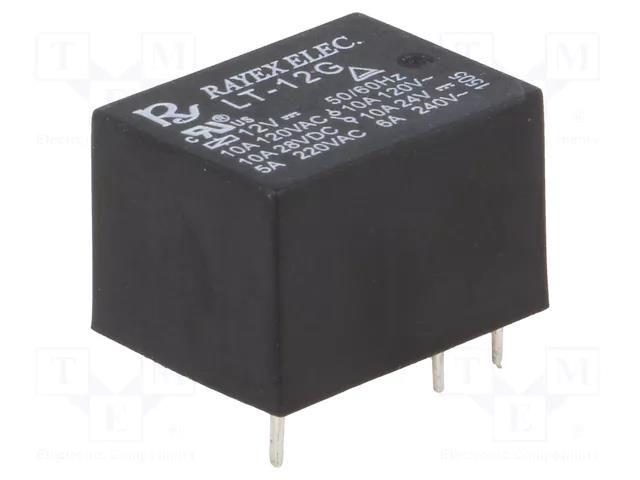 Relay: electromagnetic; SPDT; Ucoil: 12VDC; Icontacts max: 10A Recoy/RAYEX ELECTRONICS LT-12G