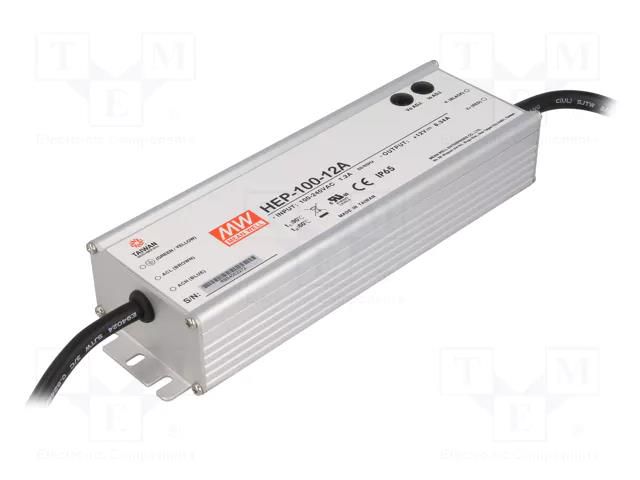 Power supply: switching; for building in,modular; 100.08W; 12VDC MEAN WELL HEP-100-12A