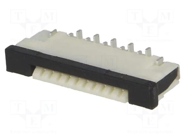Connector: FFC/FPC; SMT; 50V; 0.5A; PIN: 10; 1mm; vertical; ZIF; 30mΩ JOINT TECH F1003WV-S-10P