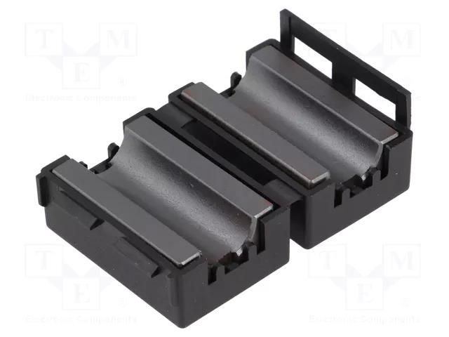 Ferrite: two-piece; on round cable; Ø: 10mm; 80Ω; A: 25.5mm; C: 10mm FERROCORE FLF-100B