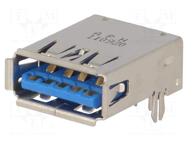 Connector: USB A; socket; on PCBs,PCB snap; THT; angled 90° AMPHENOL COMMUNICATIONS SOLUTIONS GSB311A31CEU