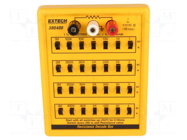Decade box: resistance; 1÷11111110Ω; Number of ranges: 7; 1% EXTECH EX380400