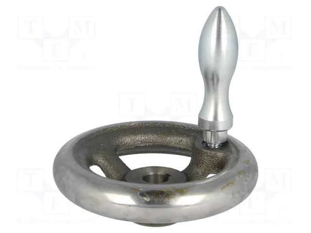 Knob; cast iron; 80mm; with keyway,with revolving handle ELESA+GANTER DIN950-GG-80-K10D