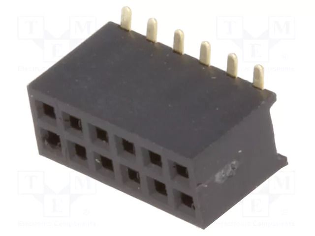 Connector: pin strips; socket; female; PIN: 12; SMT; straight; 1A CONNFLY DS1065-05-2X6S8BS