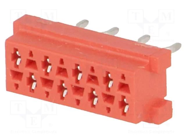 Connector: Micro-MaTch; socket; female; PIN: 8; THT; 2x4 TE Connectivity AMP-215079-8