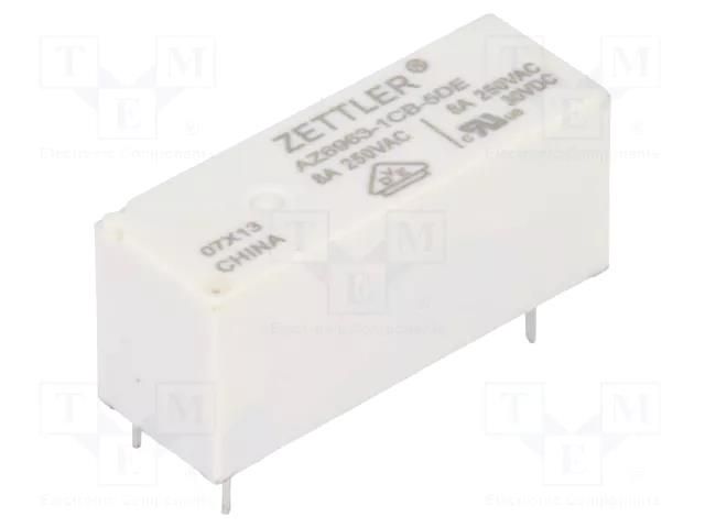 Relay: electromagnetic; SPDT; Ucoil: 5VDC; 8A; 8A/250VAC; 8A/30VDC ZETTLER AZ6963-1CB-05DE