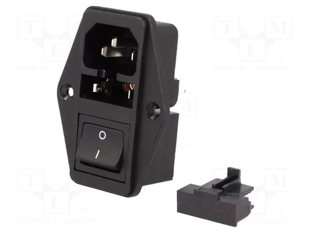 Connector: AC supply; socket; male; 10A; 250V; IEC 60320; soldering SCHURTER 4304.6079