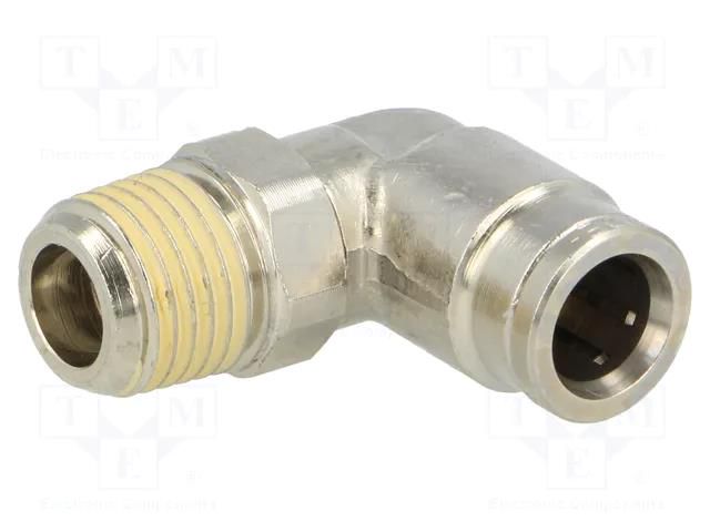 Push-in fitting; angled; nickel plated brass; Thread: BSP 1/4" NORGREN HERION 101470828