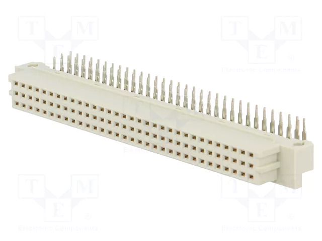 Connector: DIN 41612; plug; female; PIN: 96; angled 90°; THT; a+b+c NINIGI ZDIN-CF-96K