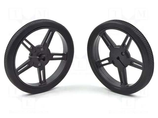 Wheel; black; Shaft: D spring; push-in; Ø: 60mm; Shaft dia: 3mm POLOLU POLOLU-1420