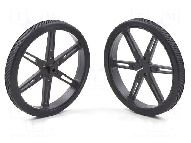 Wheel; black; Shaft: D spring; push-in; Ø: 80mm; Shaft dia: 3mm POLOLU POLOLU-1430