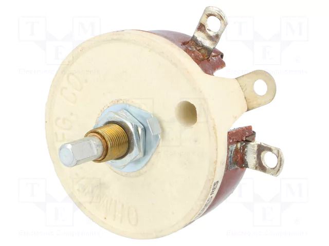 Potentiometer: shaft; single turn; 500Ω; 50W; 6.35mm; wirewound OHMITE RJS500E