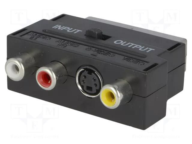 Adapter; RCA socket x3,SCART plug,SVHS socket 4pin CHANGZHOU DAHUA IMP AND EXP (GROUP) CO SCARTW-3RCAG-PS