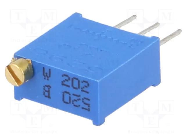 Potentiometer: mounting; multiturn; 2kΩ; 500mW; THT; ±10%; linear SR PASSIVES T910W-2K