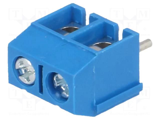 PCB terminal block; angled 90°; 5.08mm; ways: 2; on PCBs; 1.5mm2 NINIGI TB-5.08-P-2P/BL