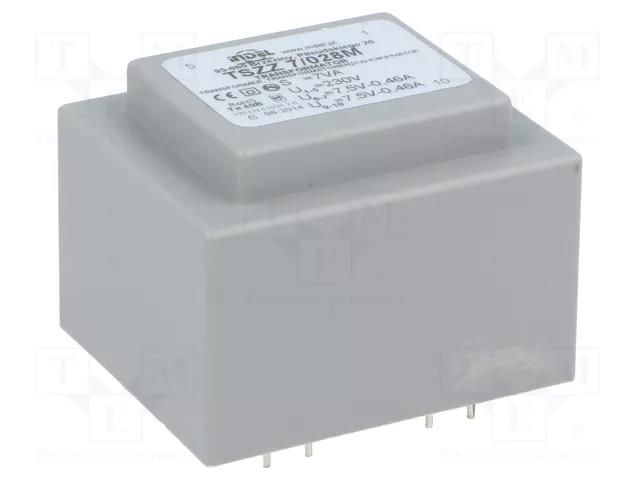 Transformer: encapsulated; 7VA; 230VAC; 7.5V; 7.5V; 460mA; 460mA INDEL TSZZ6/2X7.5V