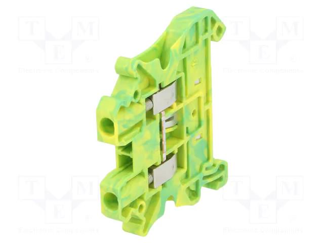 Splice terminal: rail; Urated: 800V; screw terminal; yellow-green PHOENIX CONTACT UT2.5-PE