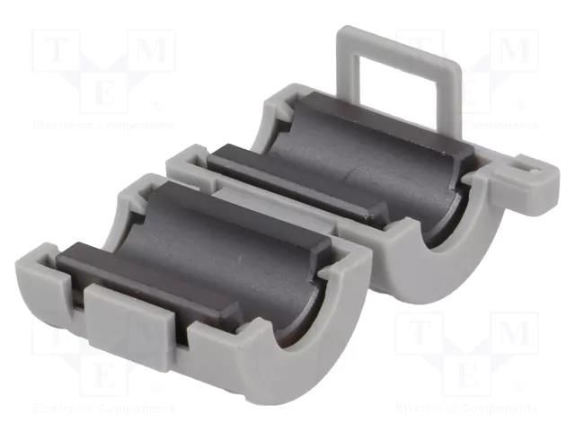 Ferrite: two-piece; on round cable; A: 22mm; B: 18mm; C: 7mm; D: 15mm TDK ZCAT1518-0730