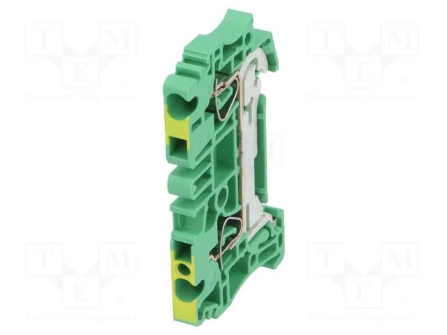 Splice terminal: rail; spring clamp; yellow-green; wemid; 2.5mm2 WEIDMÜLLER ZPE2.5