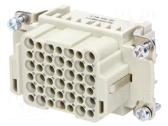 Connector: HDC; contact insert; female; 10A; 250V; Han® HMC; PIN: 42 HARTING 09162423101