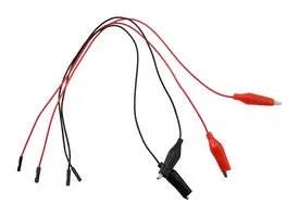 CROCODILE CLIP TO JUMPER SOCKET, BLK/RED 2447