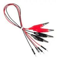 CROCODILE CLIP TO JUMPER PIN, BLK/RED 2480
